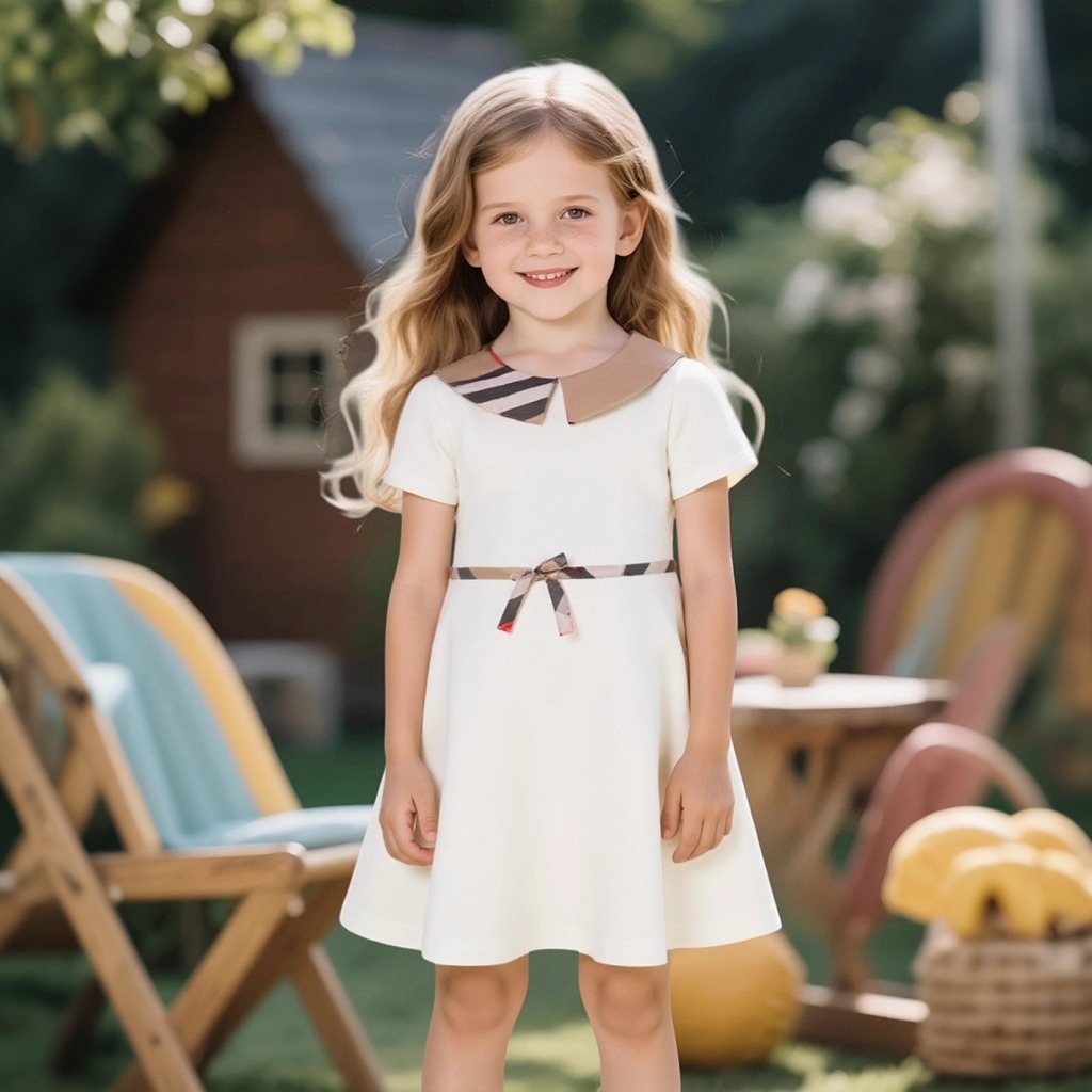 Baby Clothing Line - Robe d'été blanche pour bébé fille,