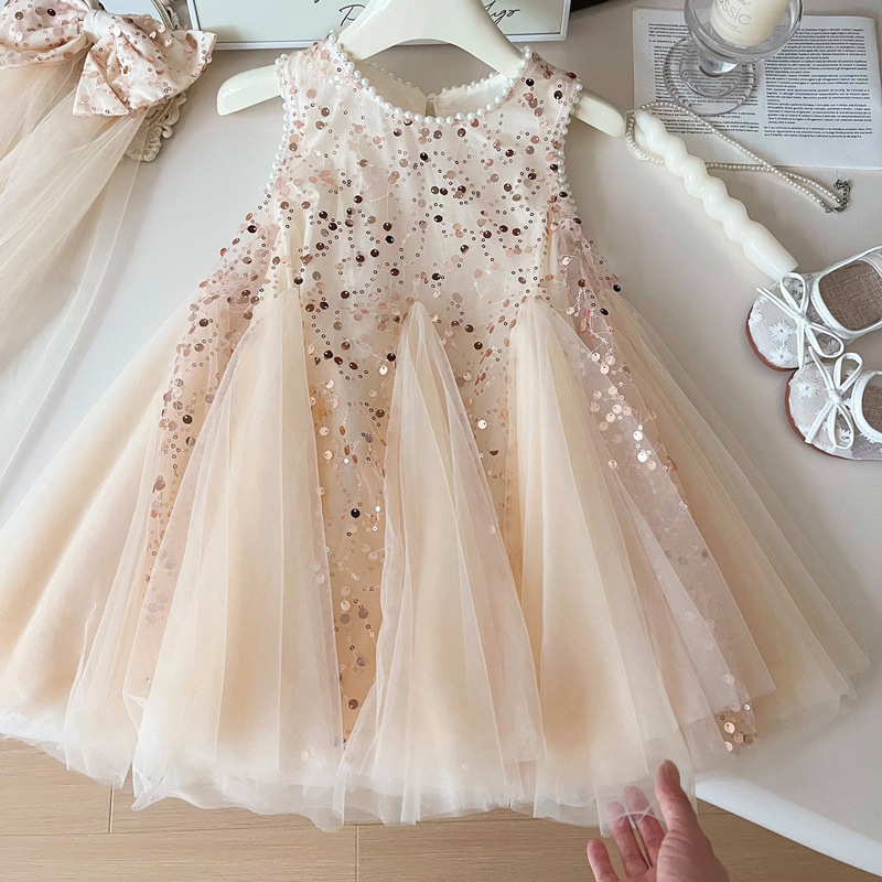 Baby Clothing Dresser - Robe d'été en maille de perles