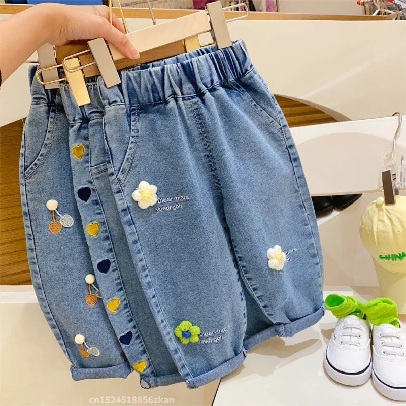 Baby Girl Clothing Zara - Jeans brodés à fleurs pour filles,