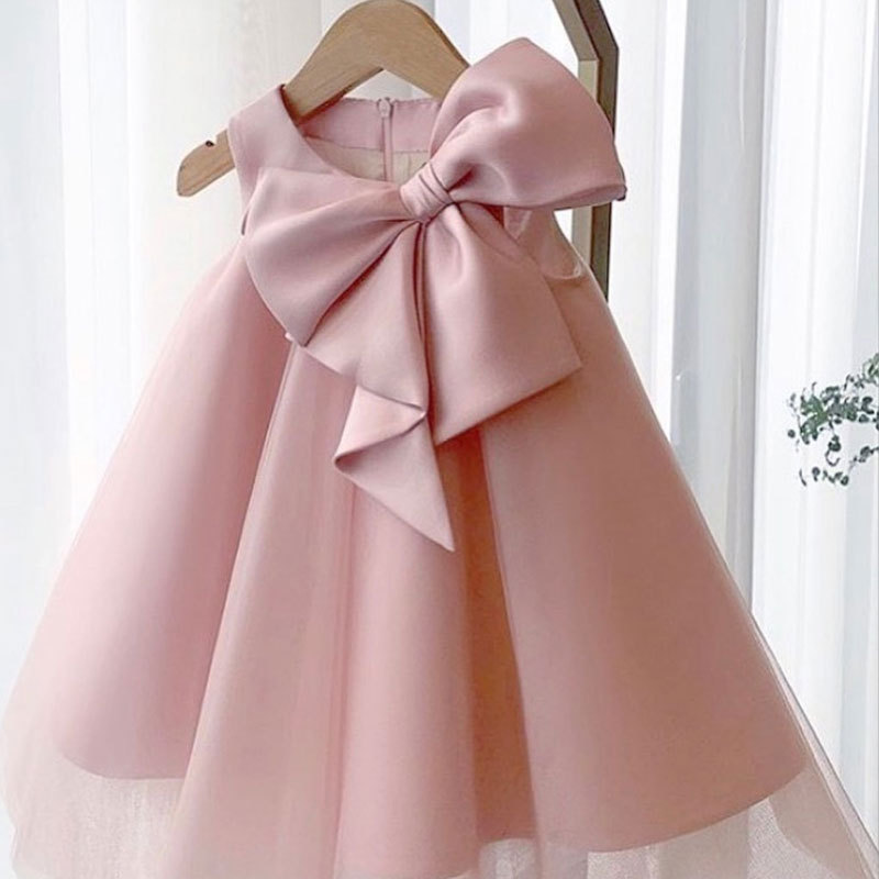 Baby Clothing For Girls - Robe d'été à gros nœud pour