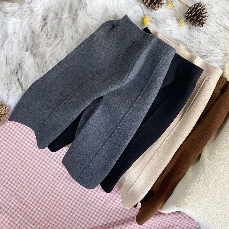 Baby Girl Clothing Zara - Pantalon droit tricoté épais pour enfants,