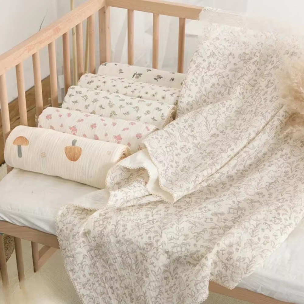 Muslin Swaddle Wrap - Couverture de bébé en mousseline florale